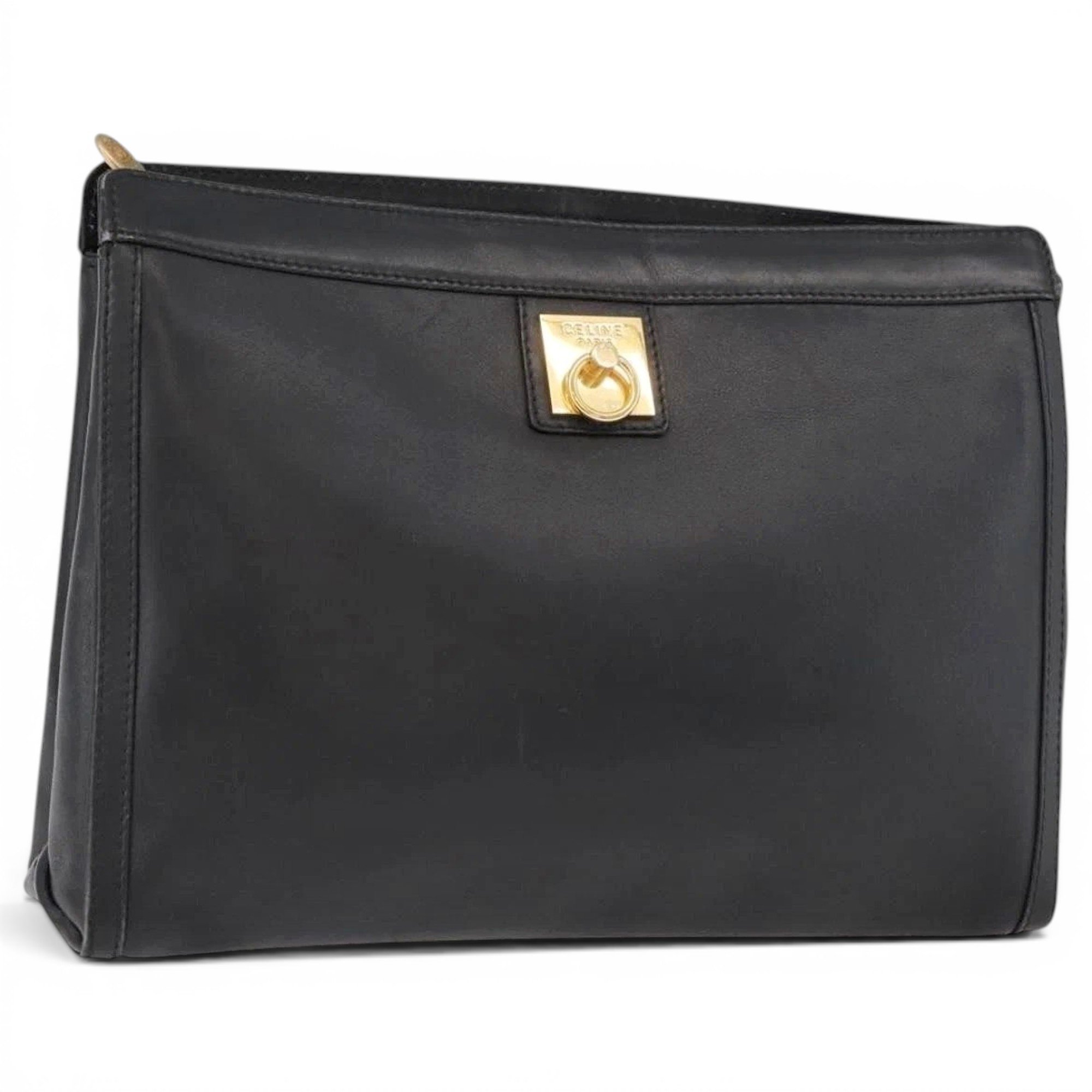 Leather clutch bag