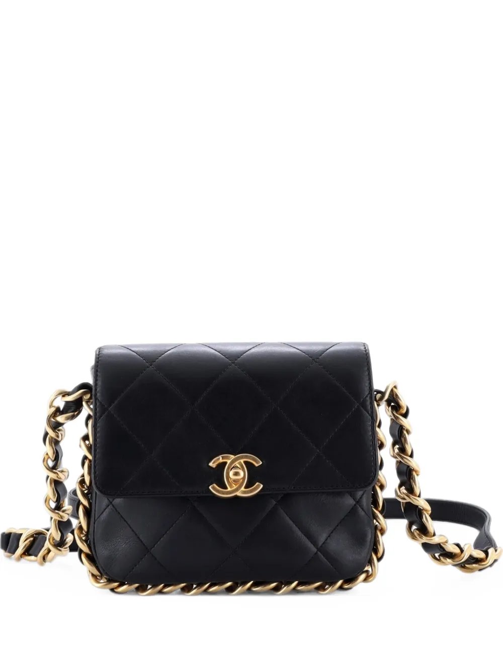 Framing Chain Flap Bag Quilted Calfskin Small shoulder bag