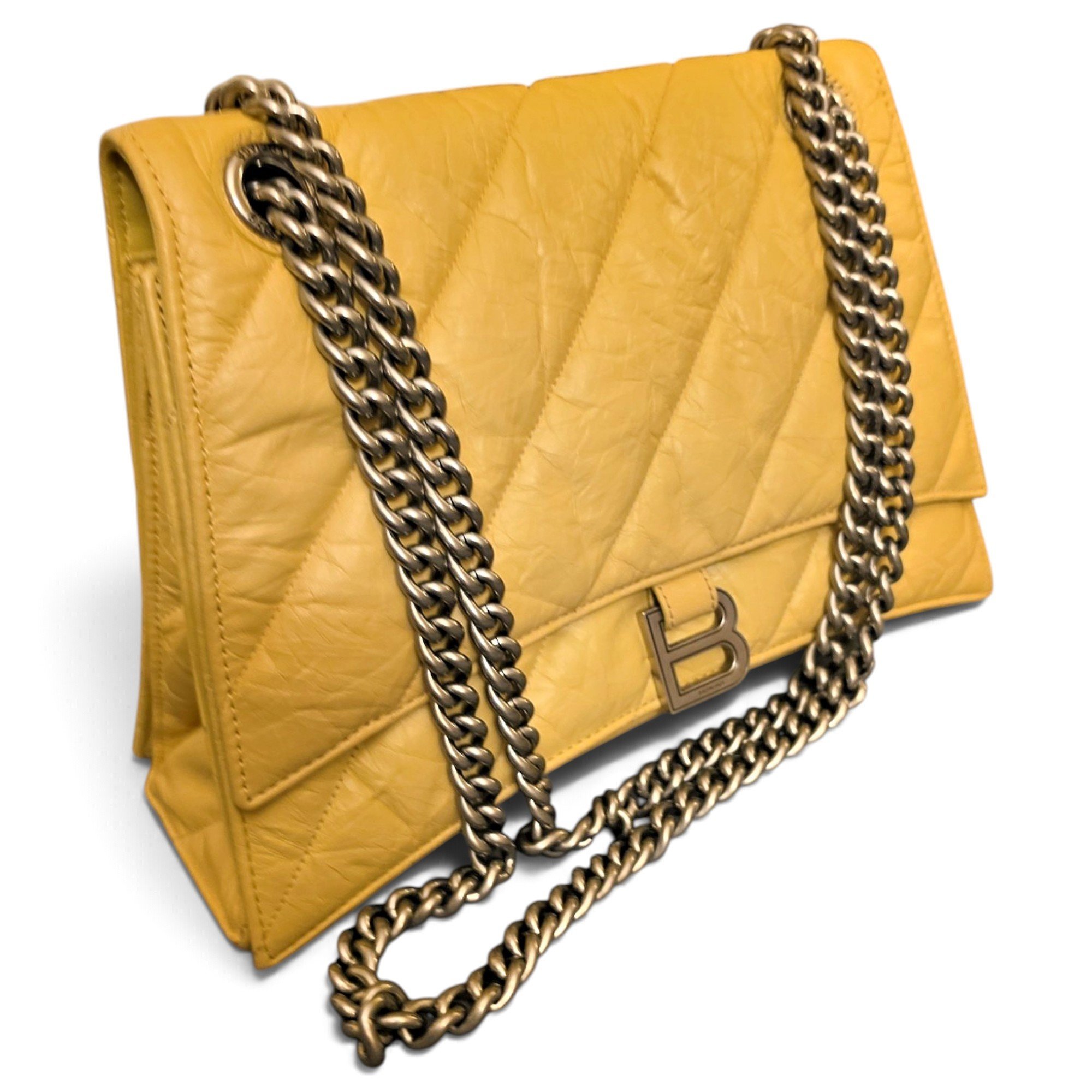 Crush leather handbag