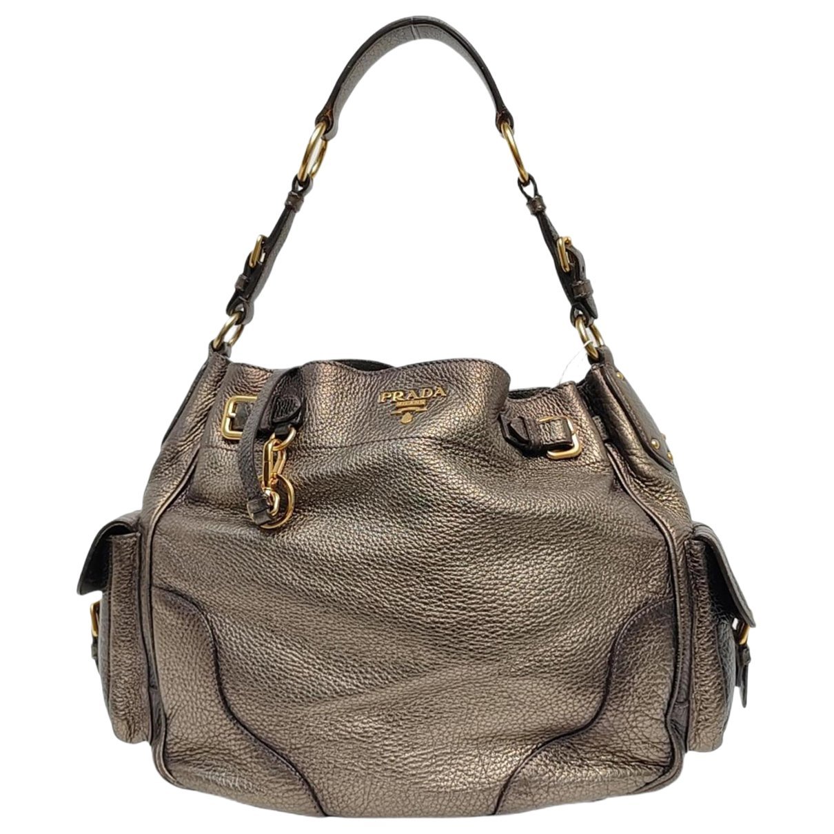 Double leather handbag
