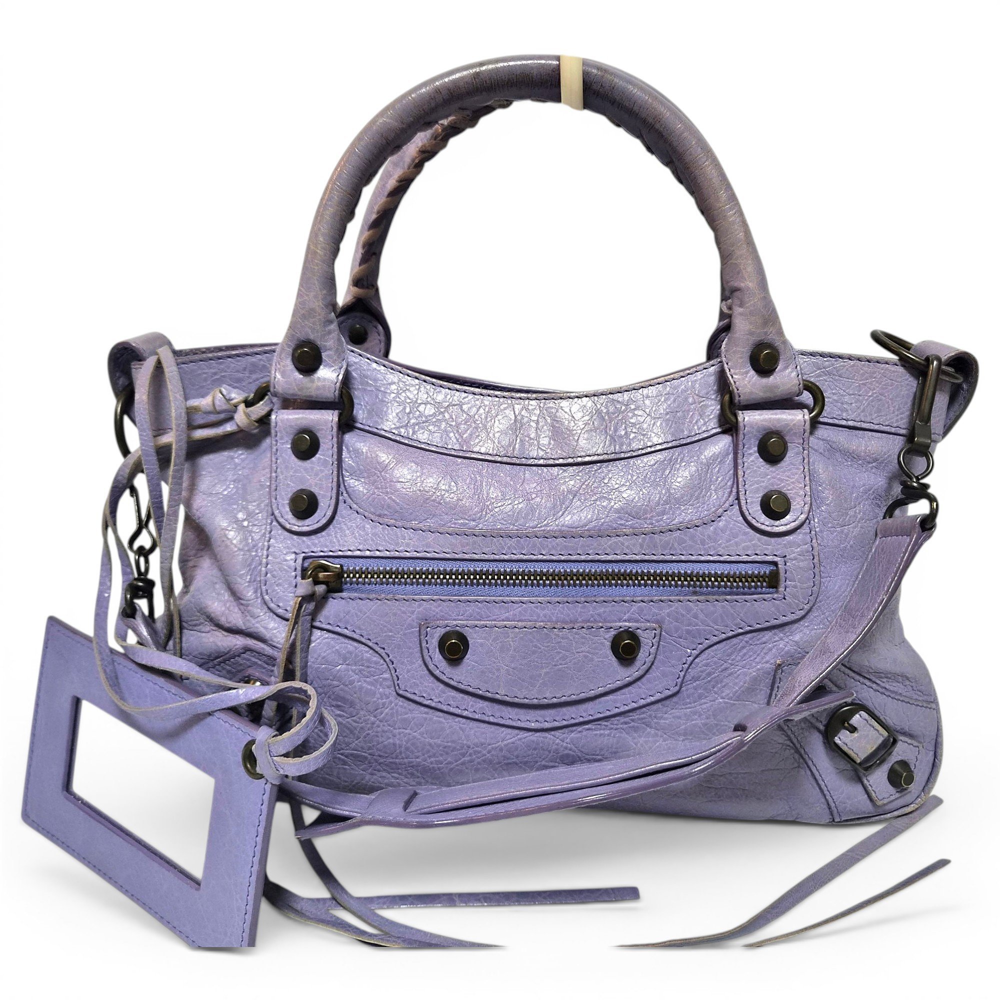 City leather handbag