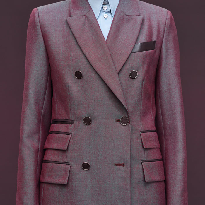 Rouge Bordeaux Wraparound Suit Jacket