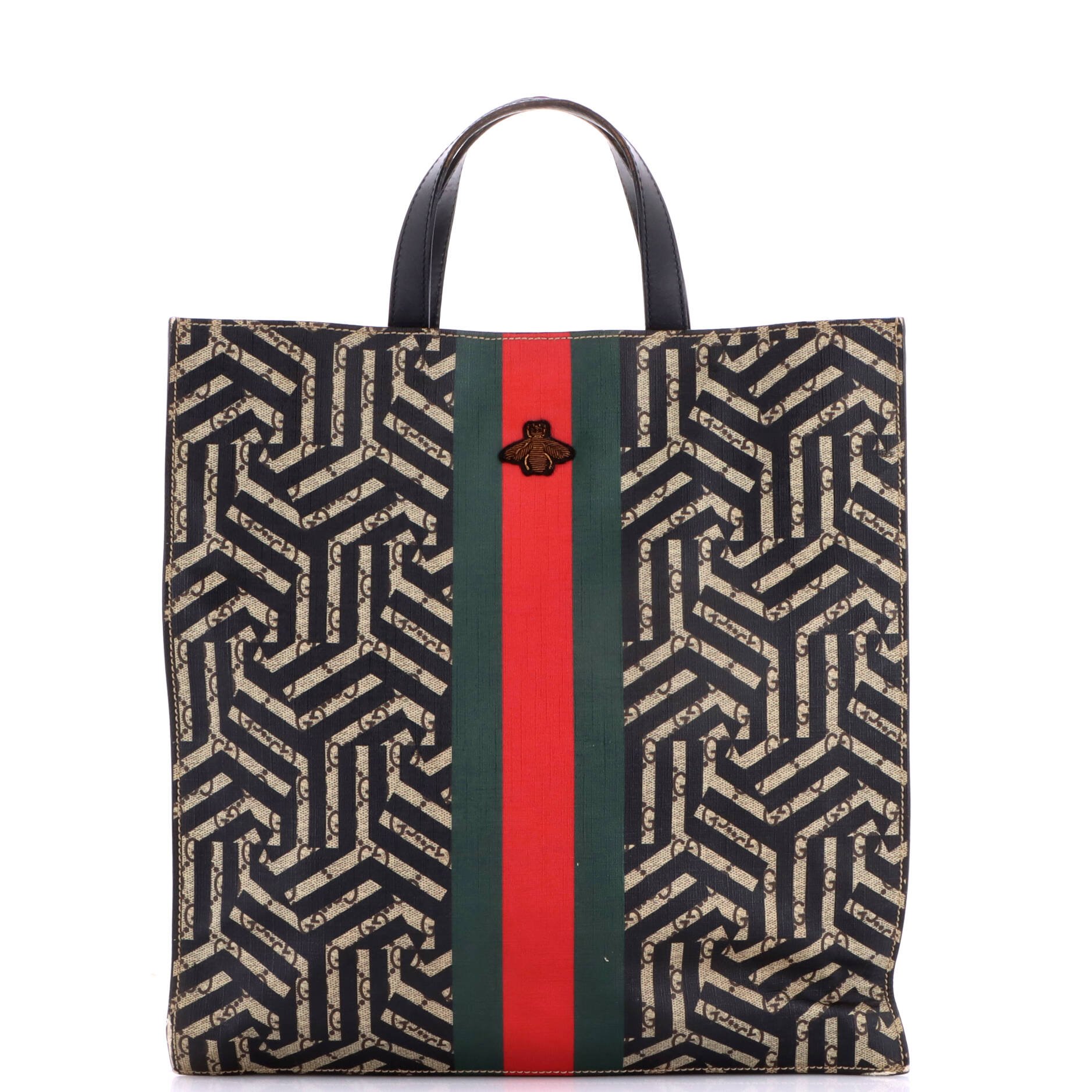 Convertible Soft Open Tote Caleido GG Coated Canvas