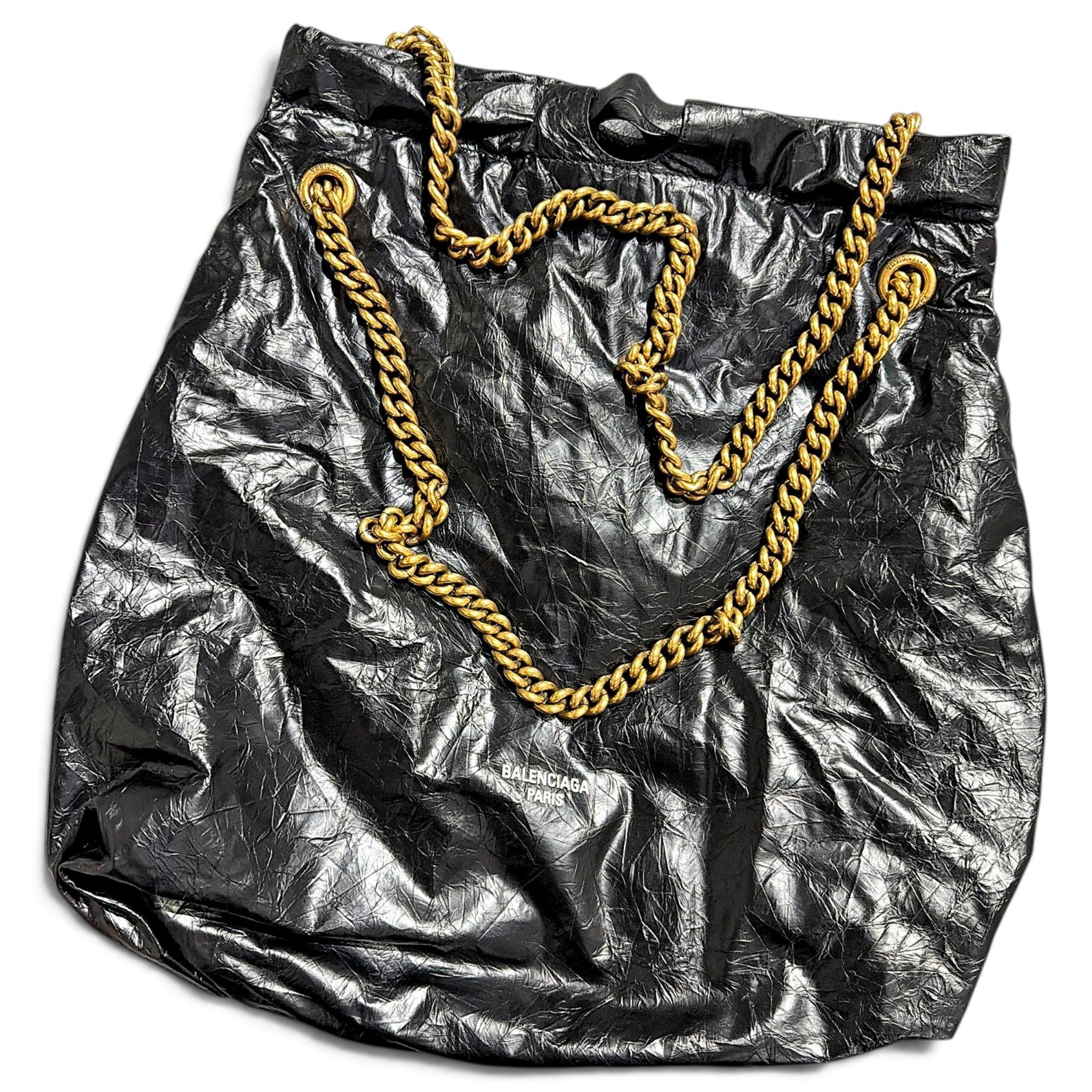 Crush leather handbag