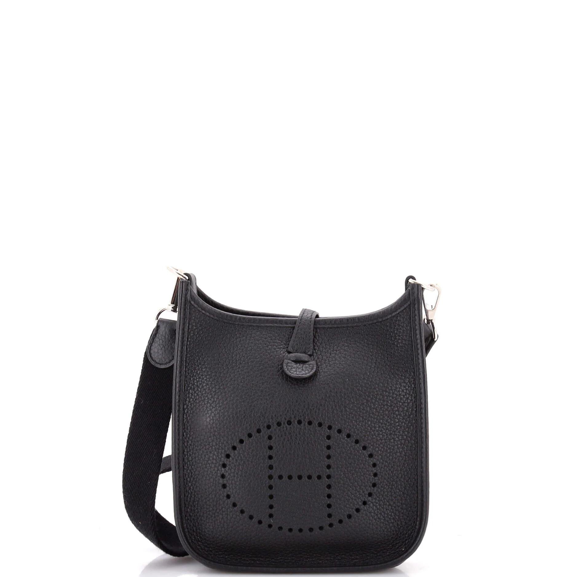 Hermes Evelyne Handbag Black Clemence Leather 2020