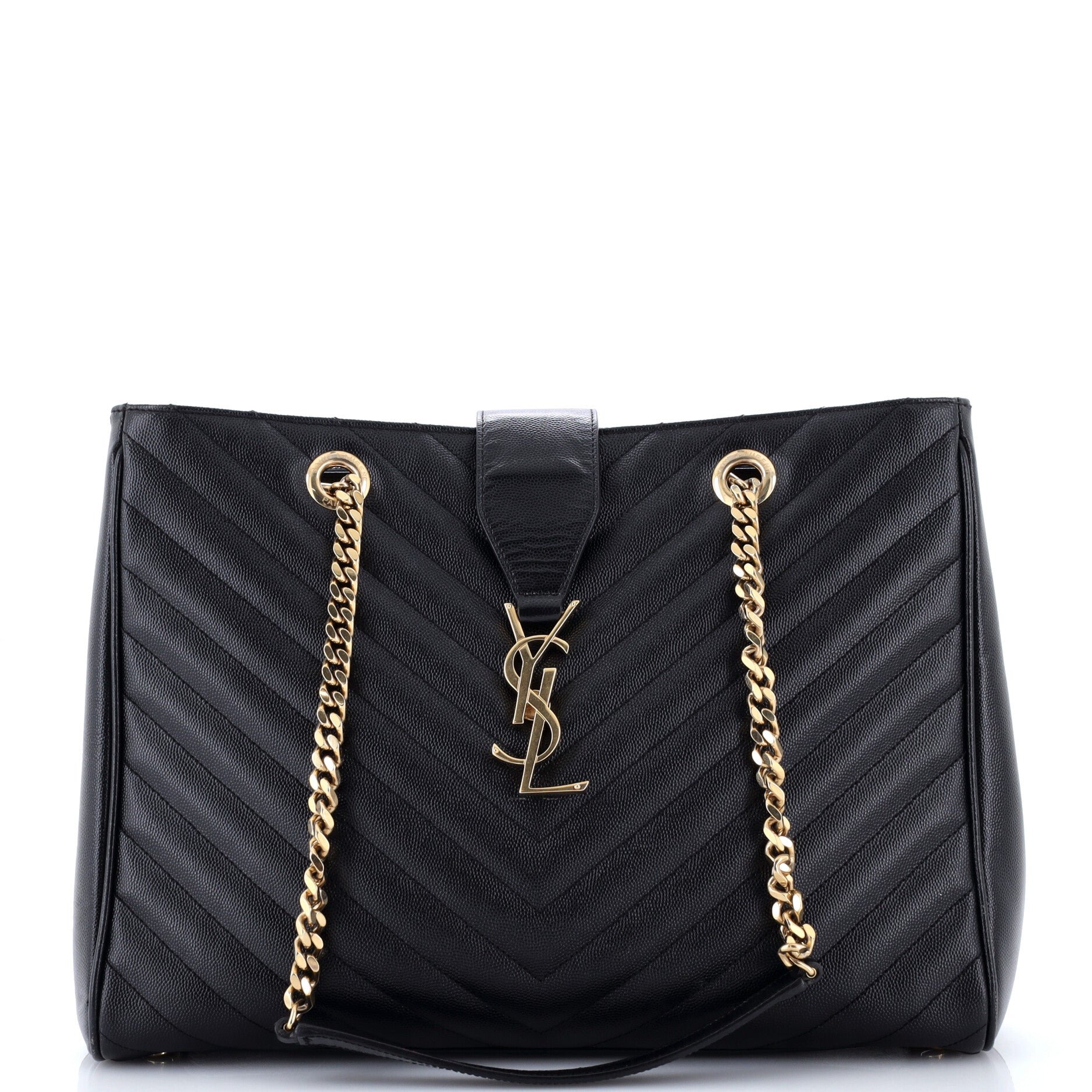 Classic Monogram Shopper Matelasse Chevron Leather Large
