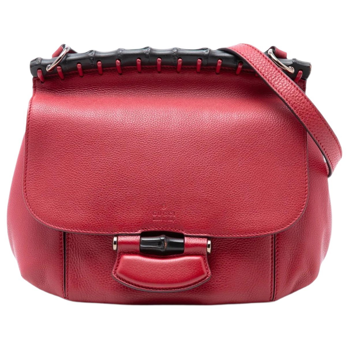 Bamboo leather crossbody bag