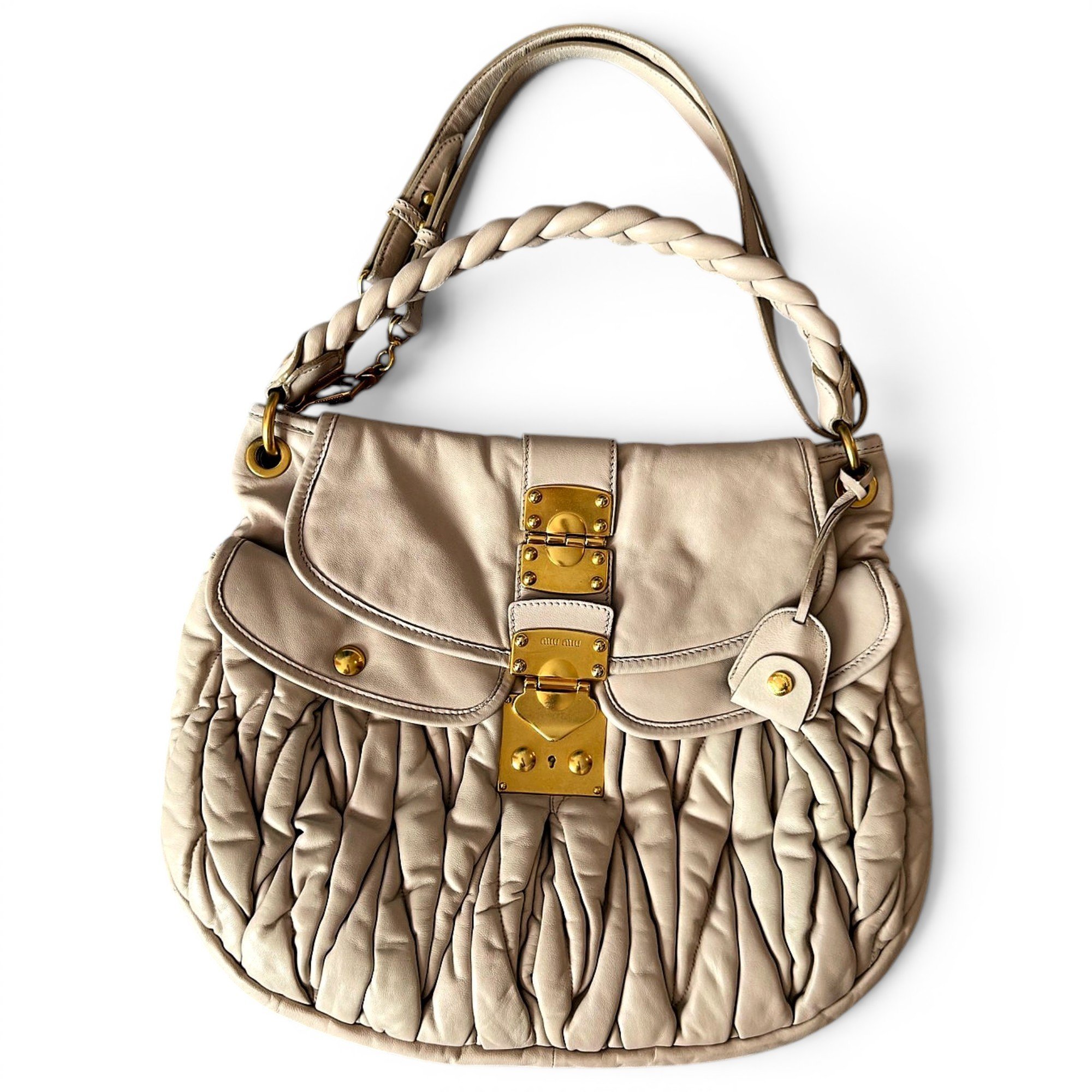 Coffer leather handbag