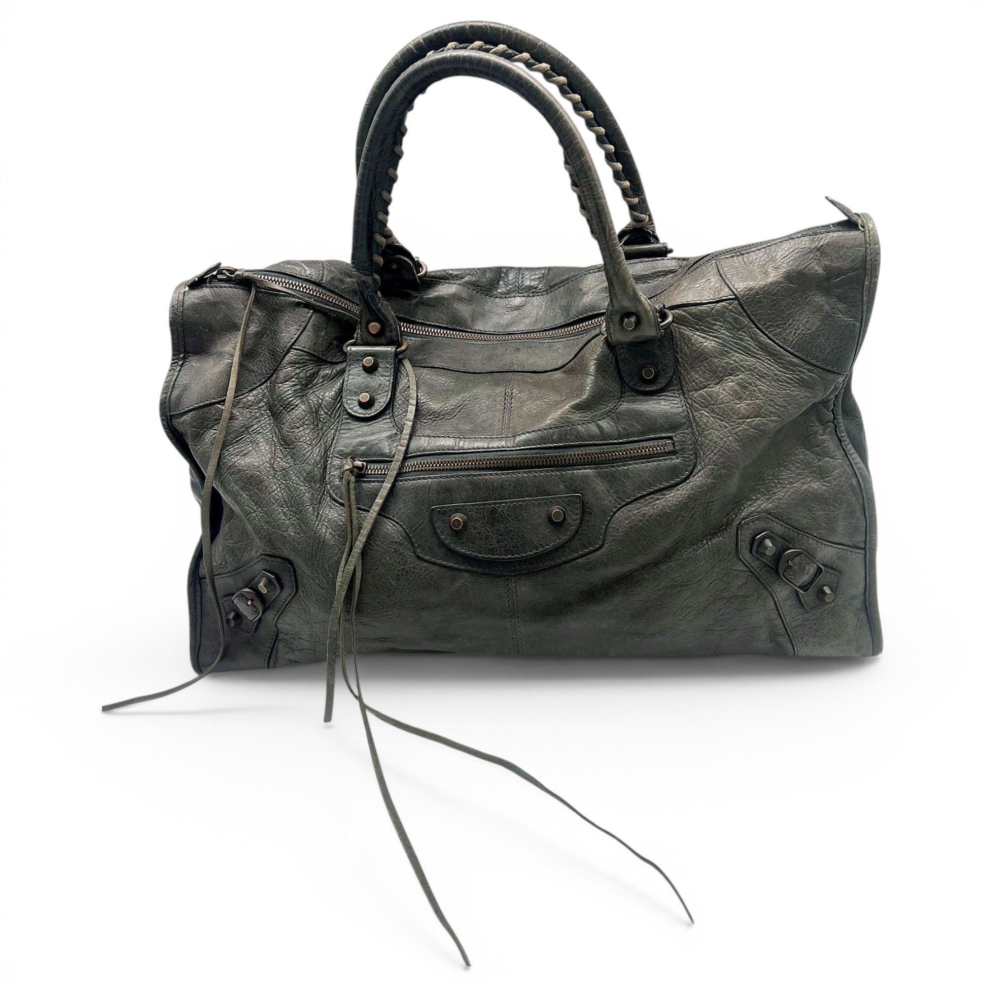 Work leather handbag