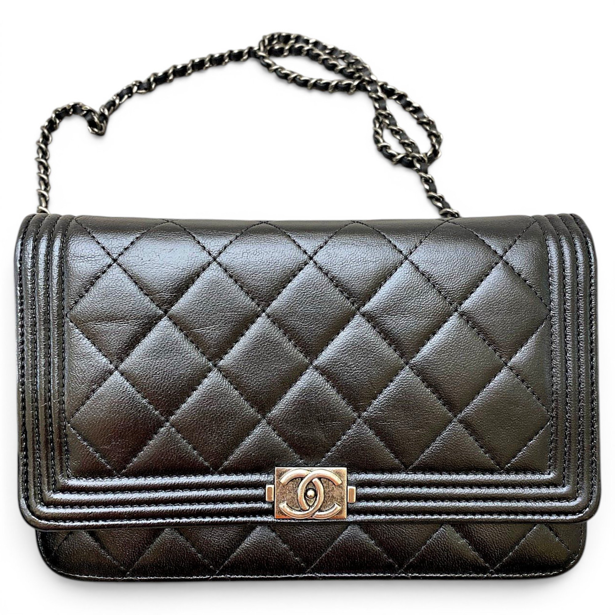 Wallet On Chain Boy leather crossbody bag