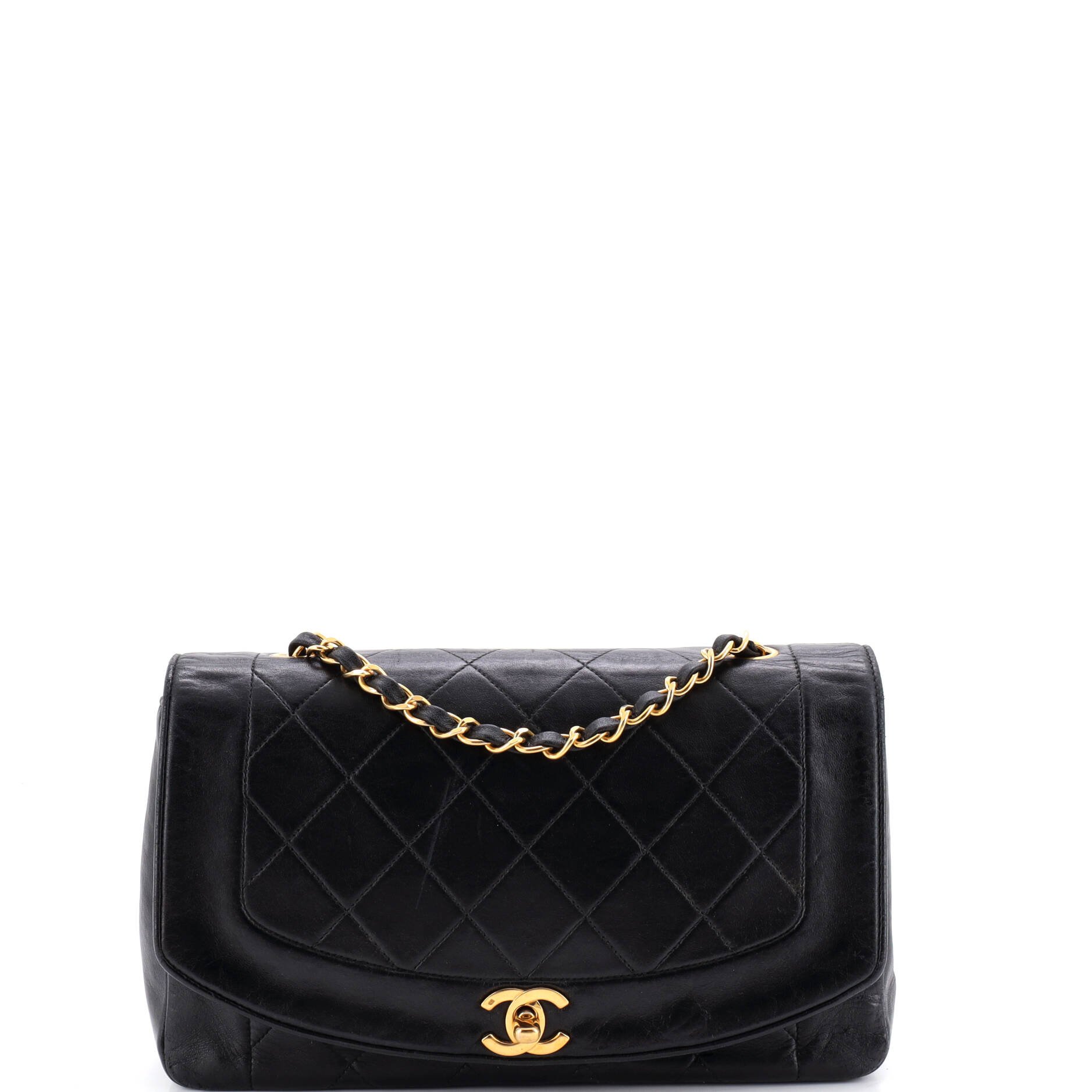 Vintage Diana Flap Bag Quilted Lambskin Medium