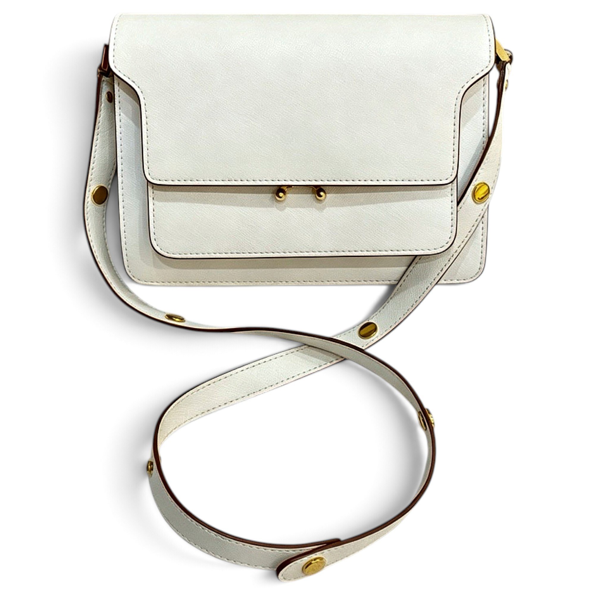 Trunk leather crossbody bag