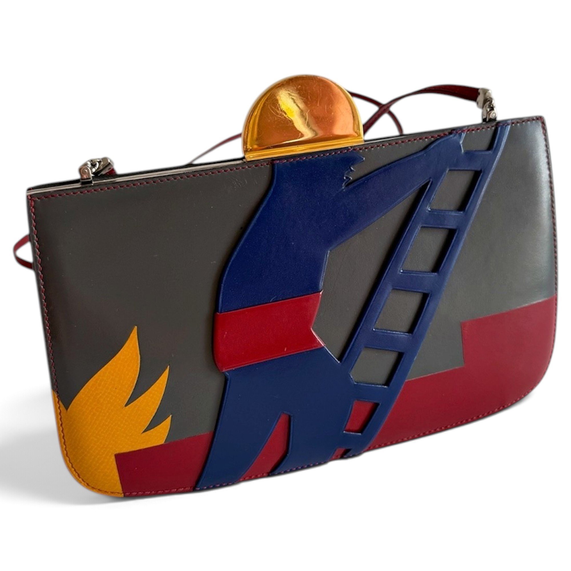 Leather clutch bag