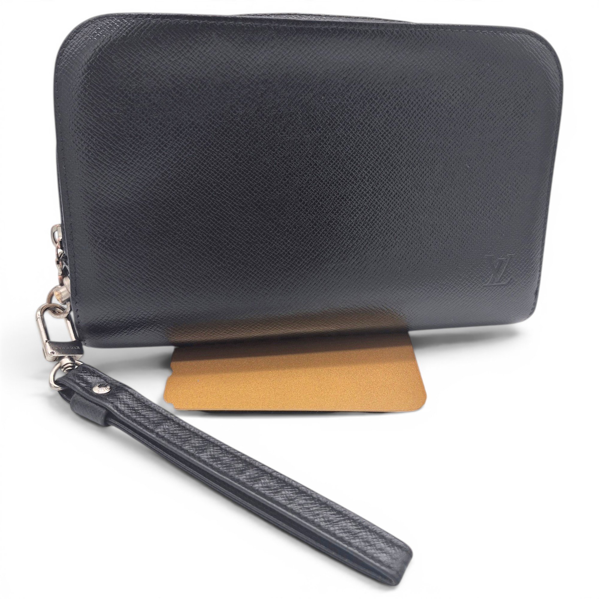 Leather clutch bag