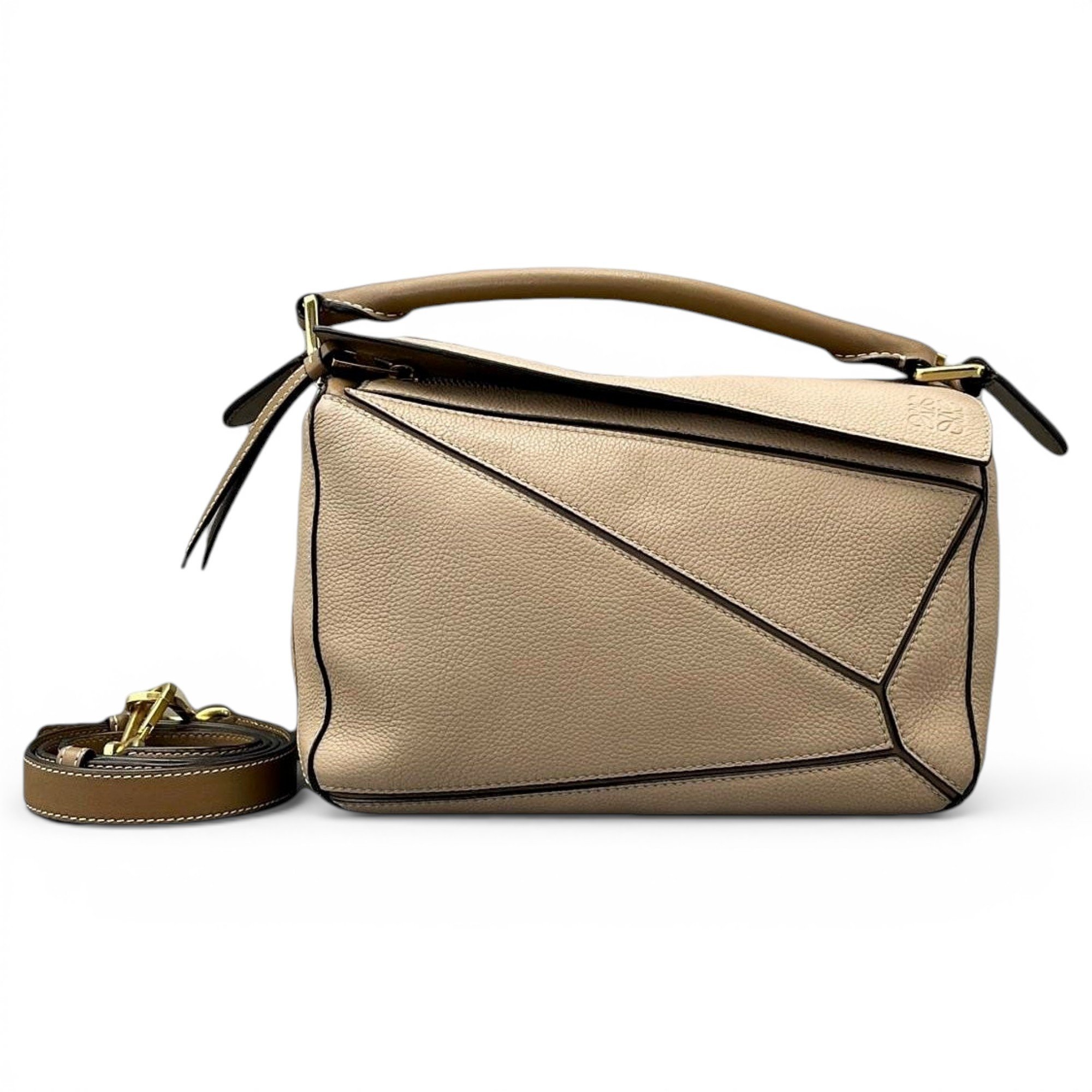 Puzzle leather handbag