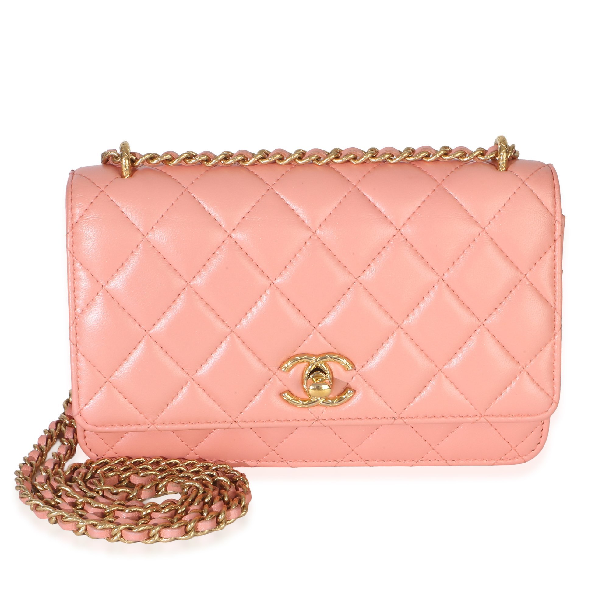 Wallet On Chain leather handbag