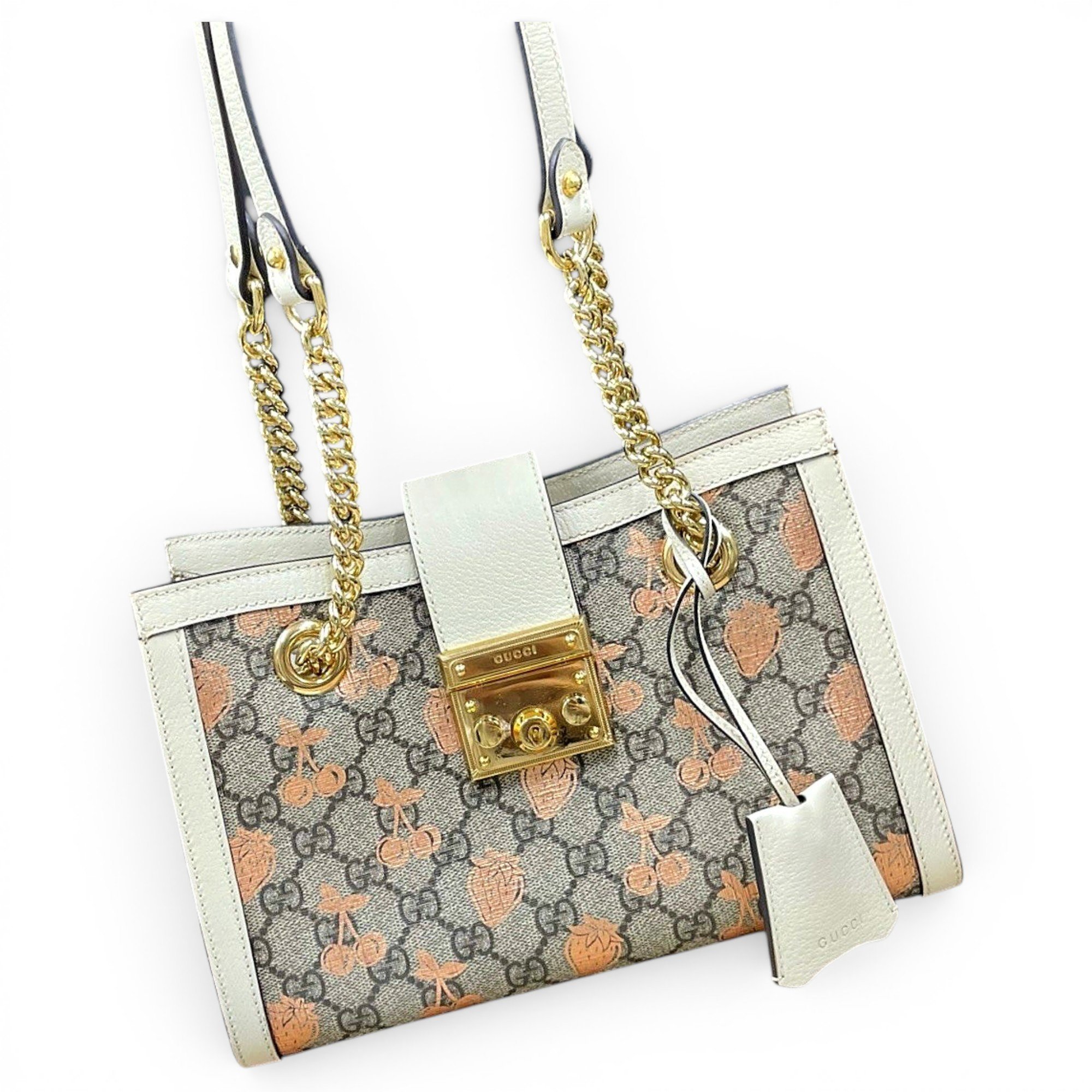 Padlock leather handbag