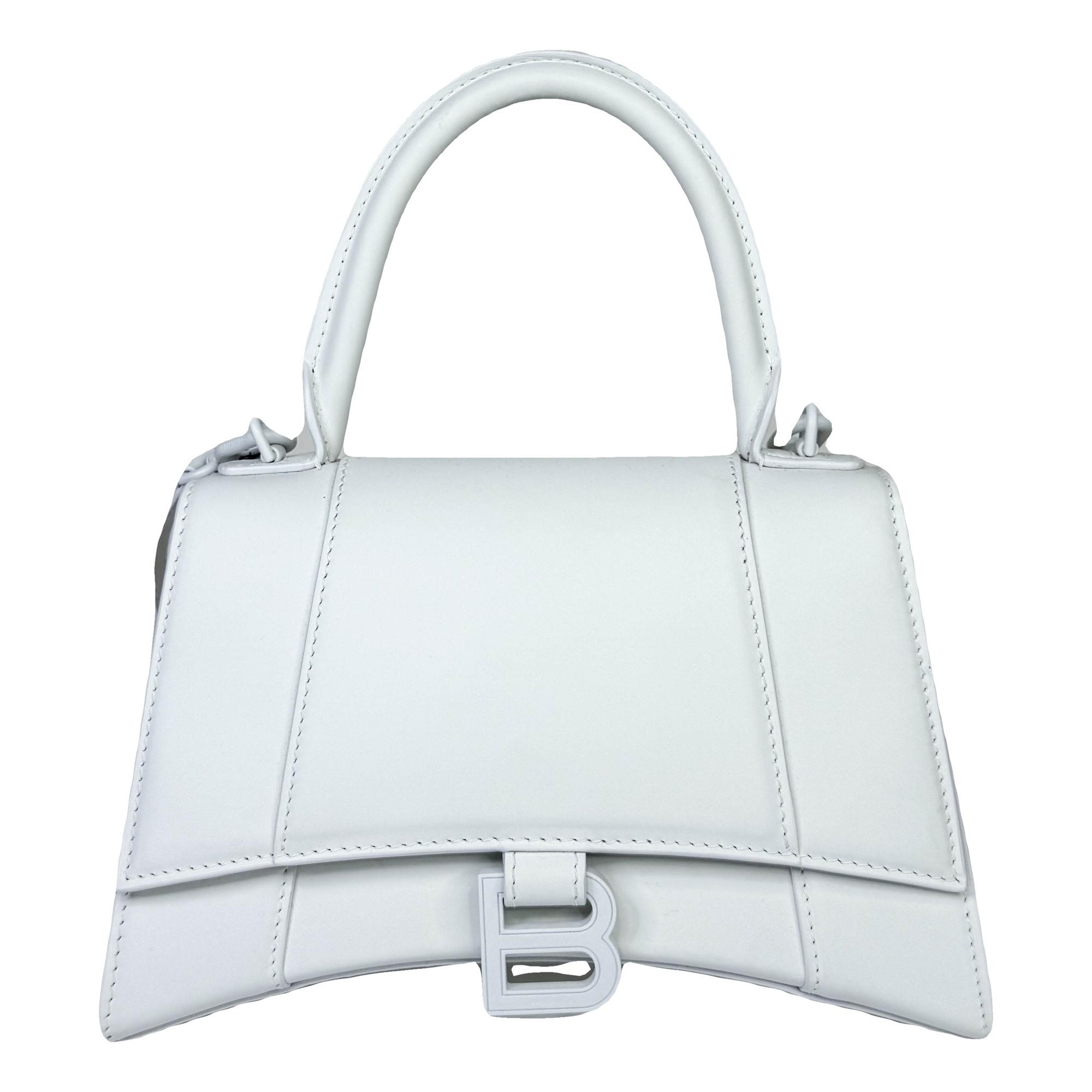 Hourglass leather handbag
