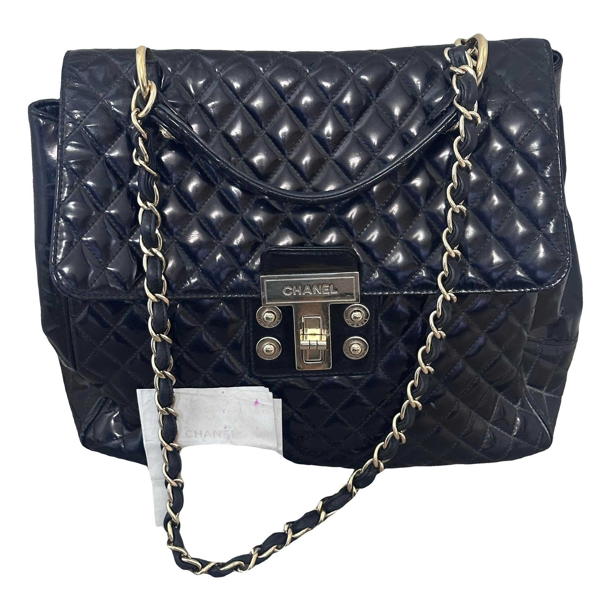 Patent leather handbag