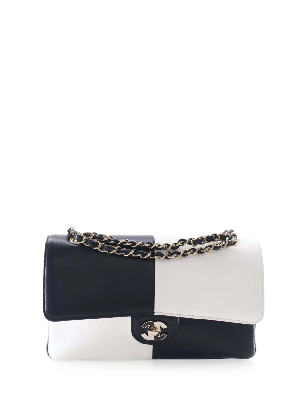 Geometric Double Flap shoulder bag