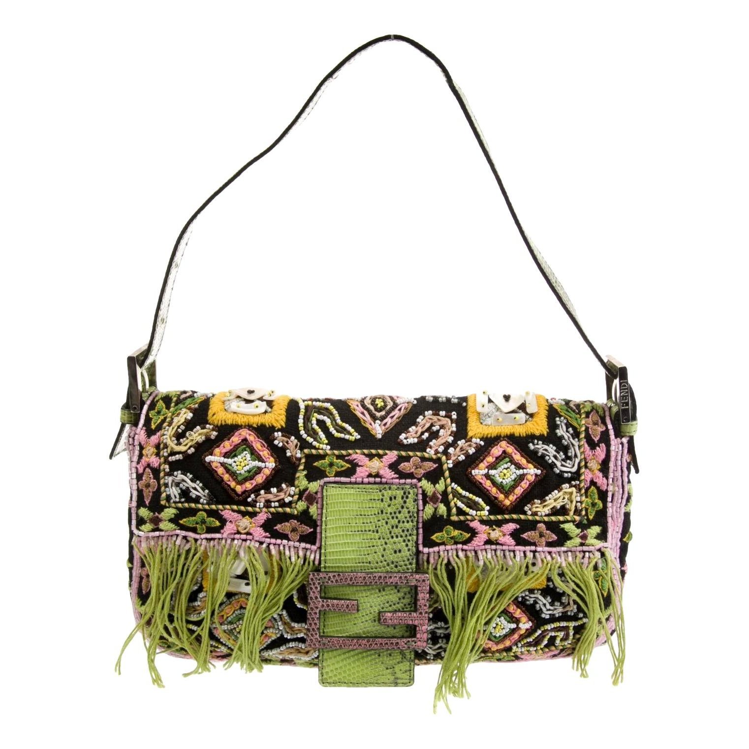 Baguette python handbag