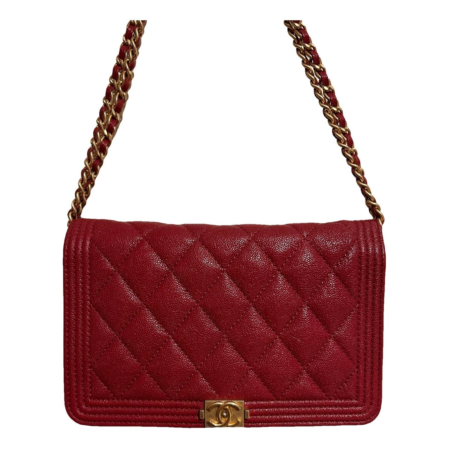 Wallet On Chain Boy leather crossbody bag