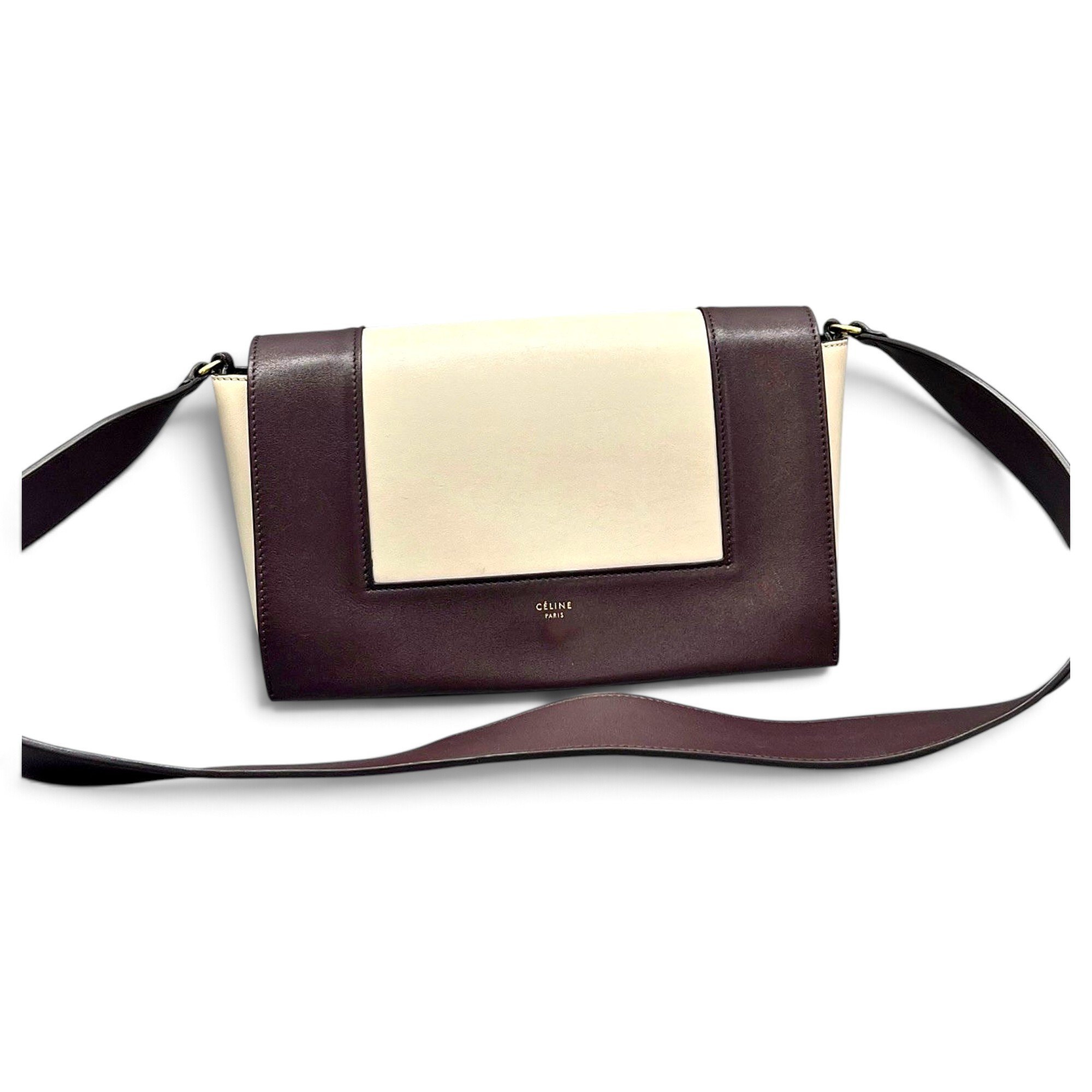 Frame leather handbag