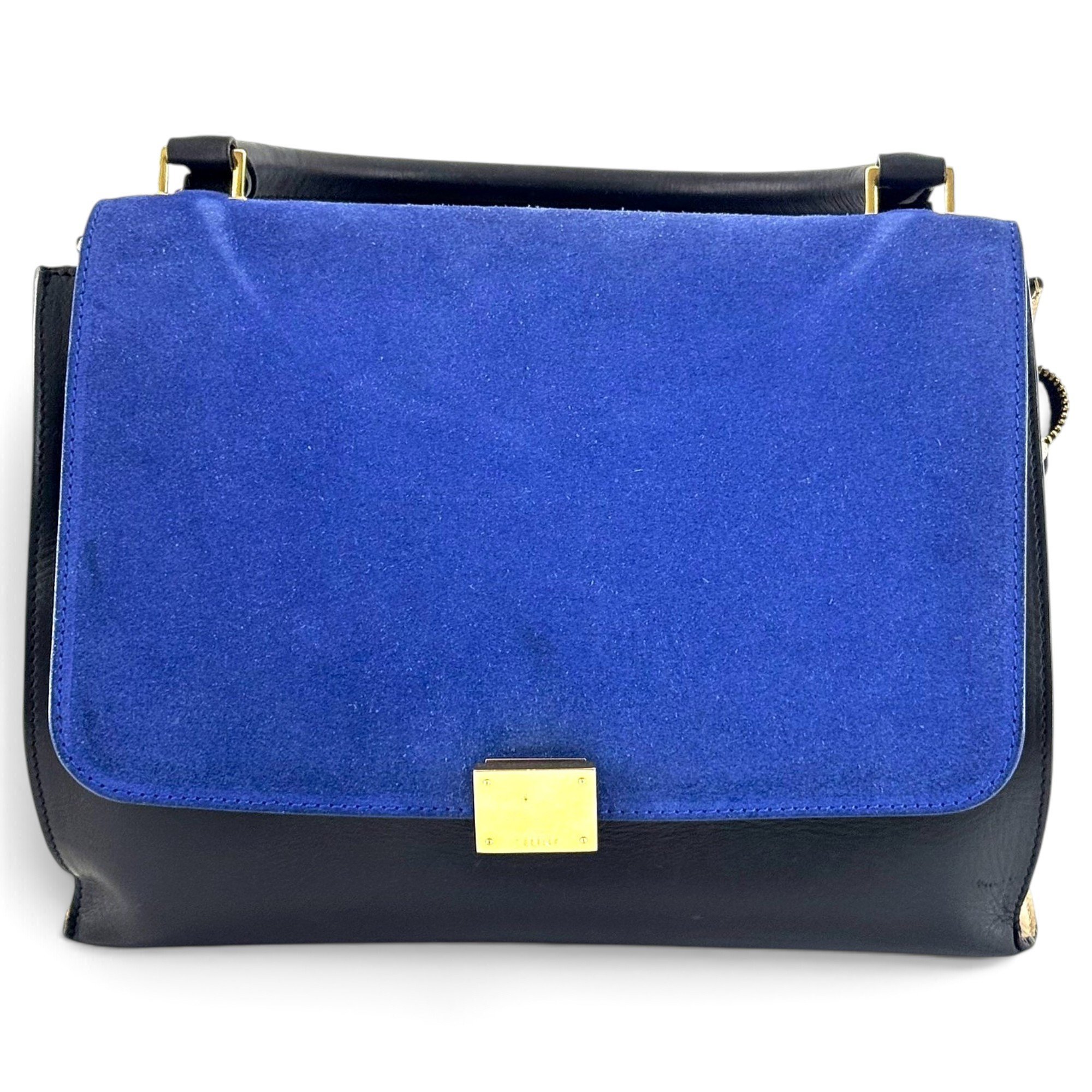 Trapèze leather handbag