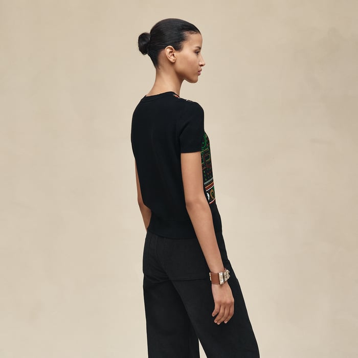 Noir "Porte-bonheur Bandana" Short-sleeve Sweater