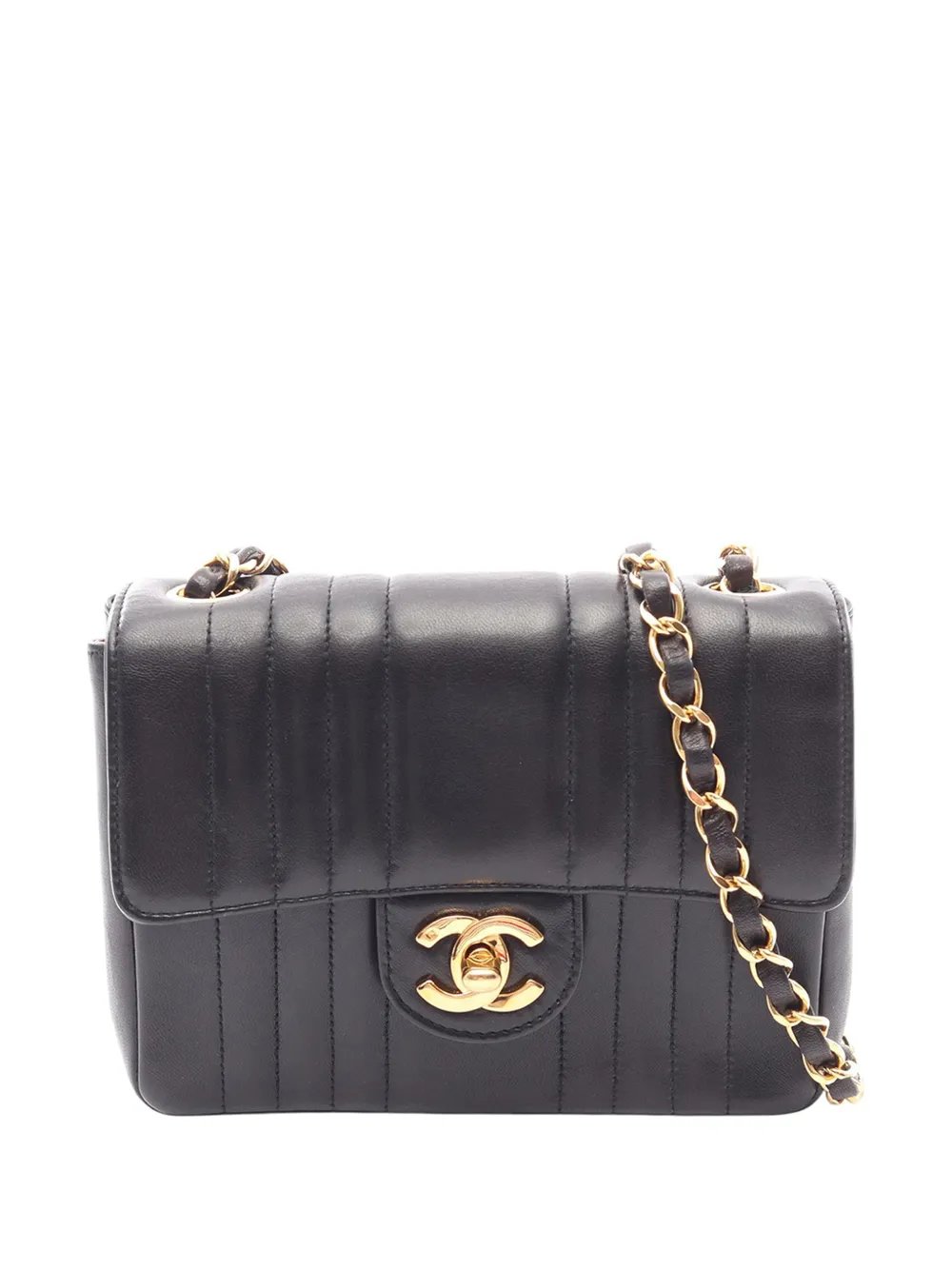 Chanel 1991-1994 Mini CC Vertical Quilt Lambskin Mademoiselle Chain Flap crossbody bag