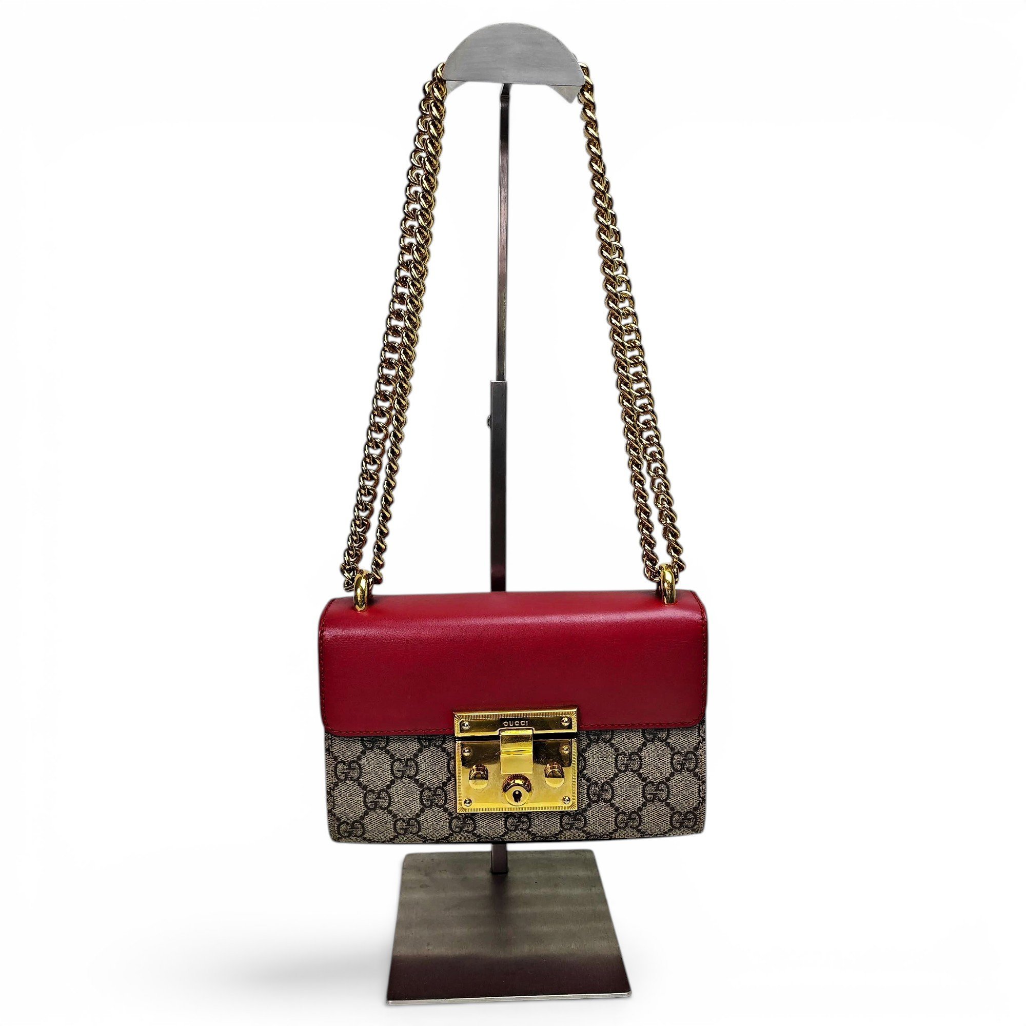 Padlock leather crossbody bag
