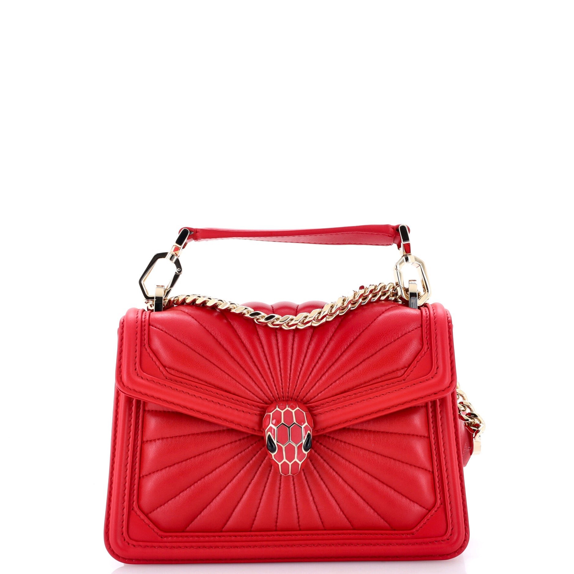 Serpenti Diamond Blast Shoulder Bag Quilted Leather Mini