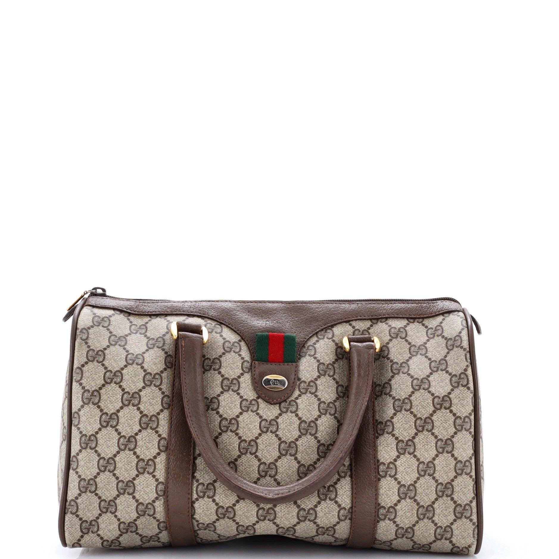 Vintage Interlocking G Boston Bag GG Coated Canvas Medium