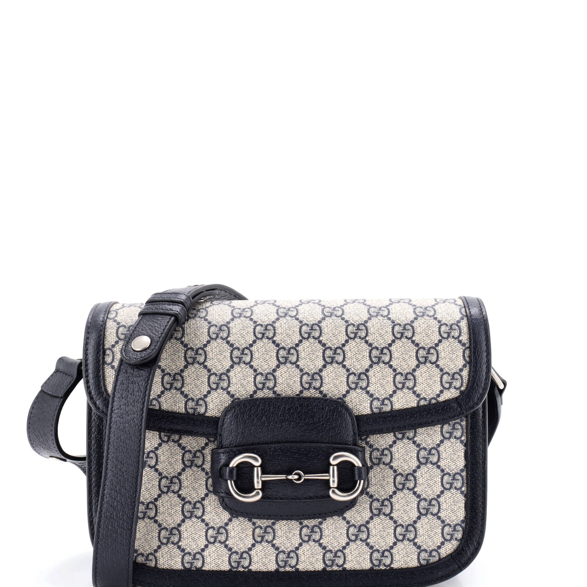 Horsebit 1955 Shoulder Bag GG Coated Canvas with Leather Small