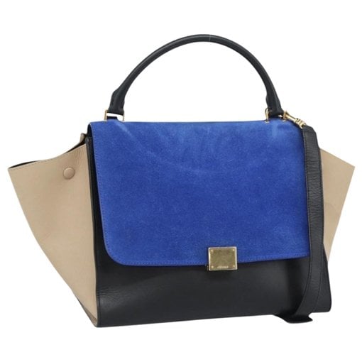 Trapèze leather handbag