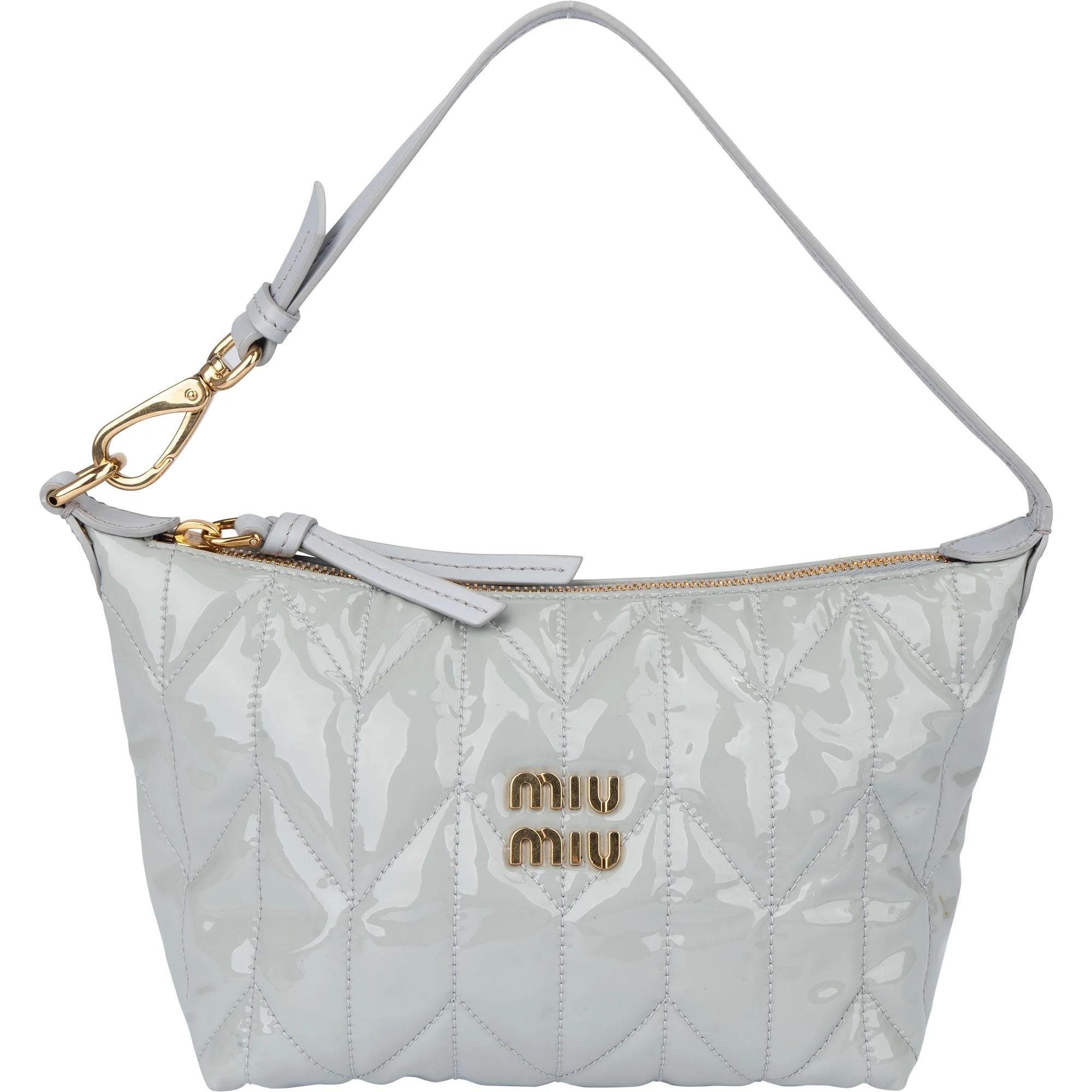 Matelassé patent leather mini bag