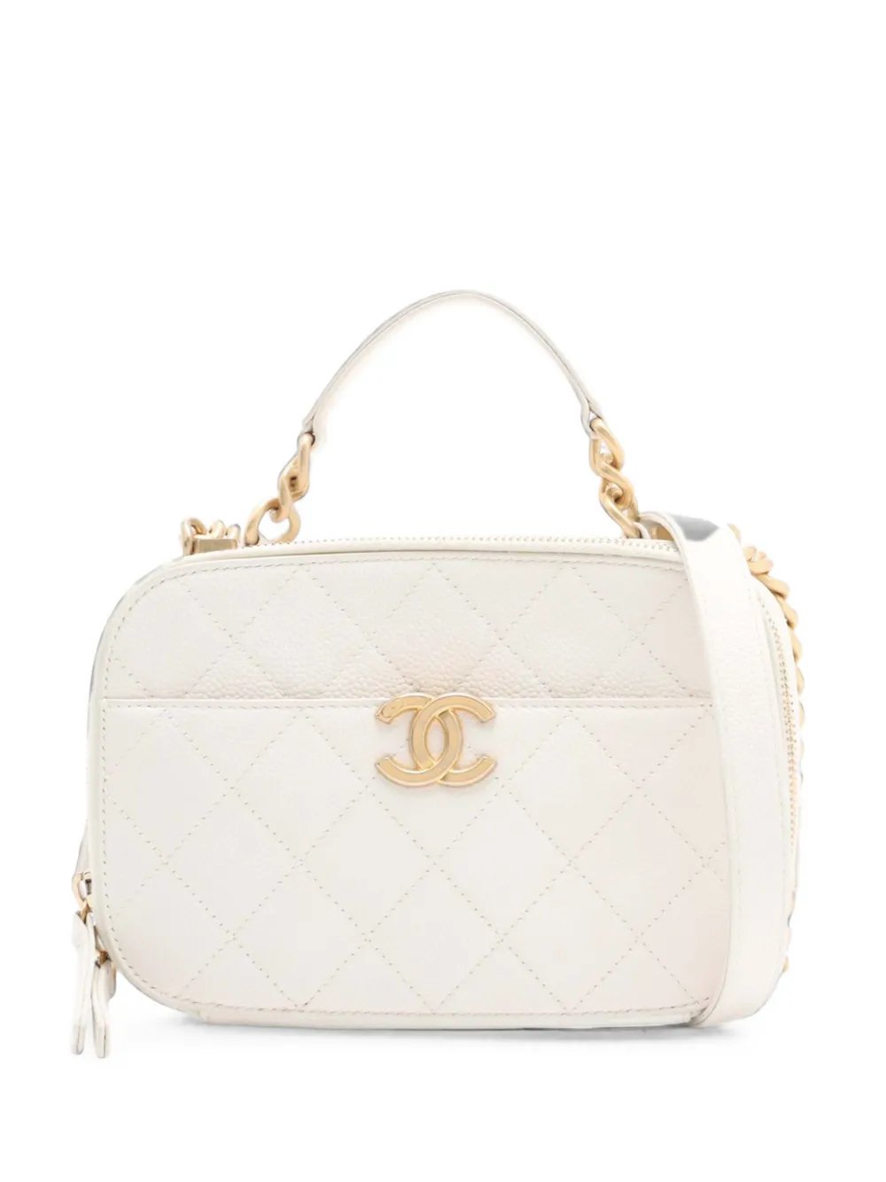 2019 CC Caviar Top Handle Vanity Case satchel