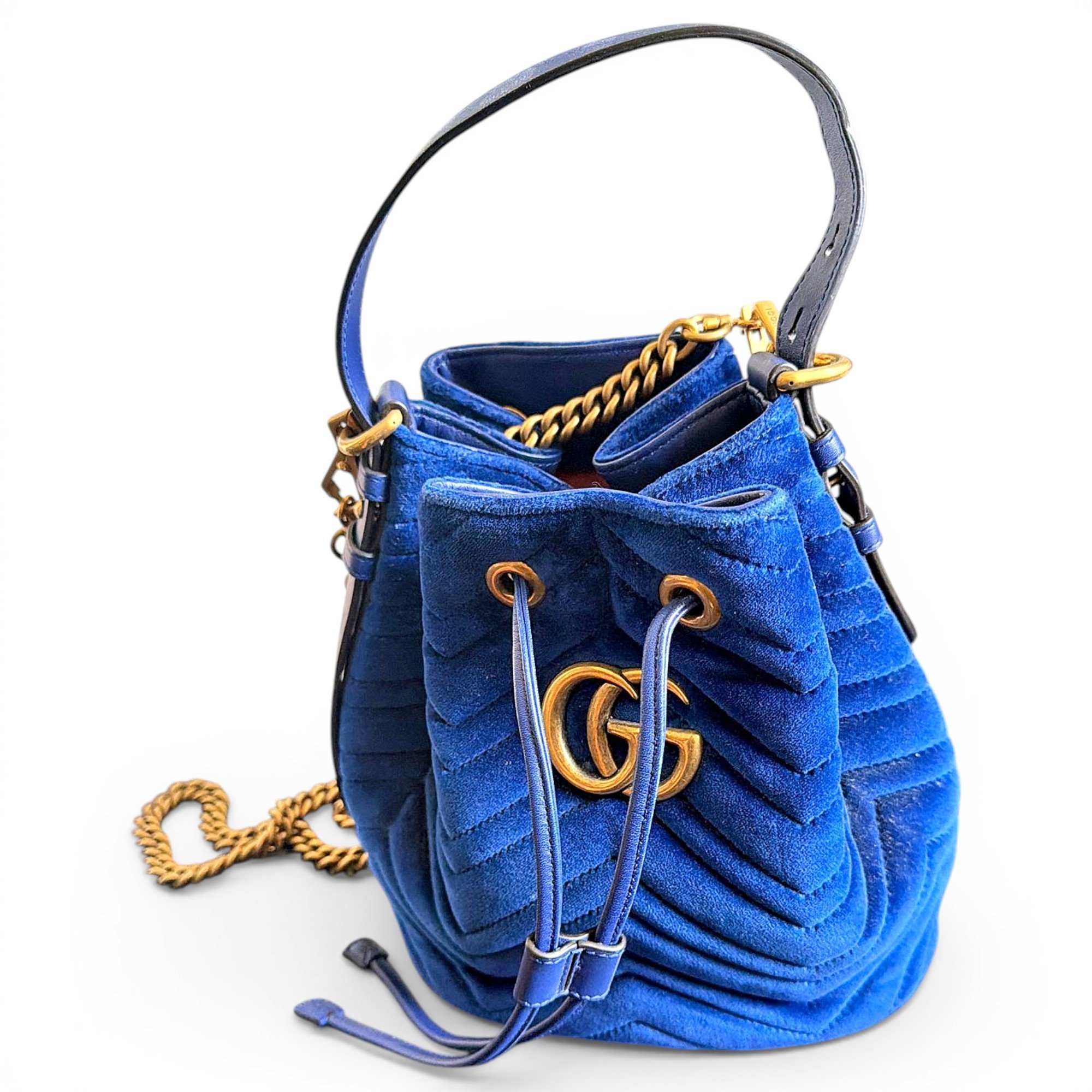 GG Marmont Chain Bucket velvet bag