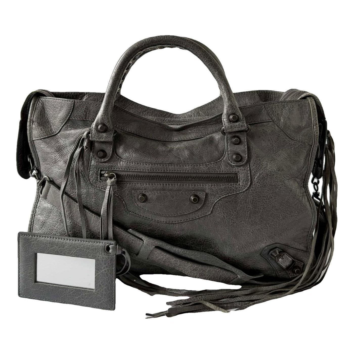 City leather handbag