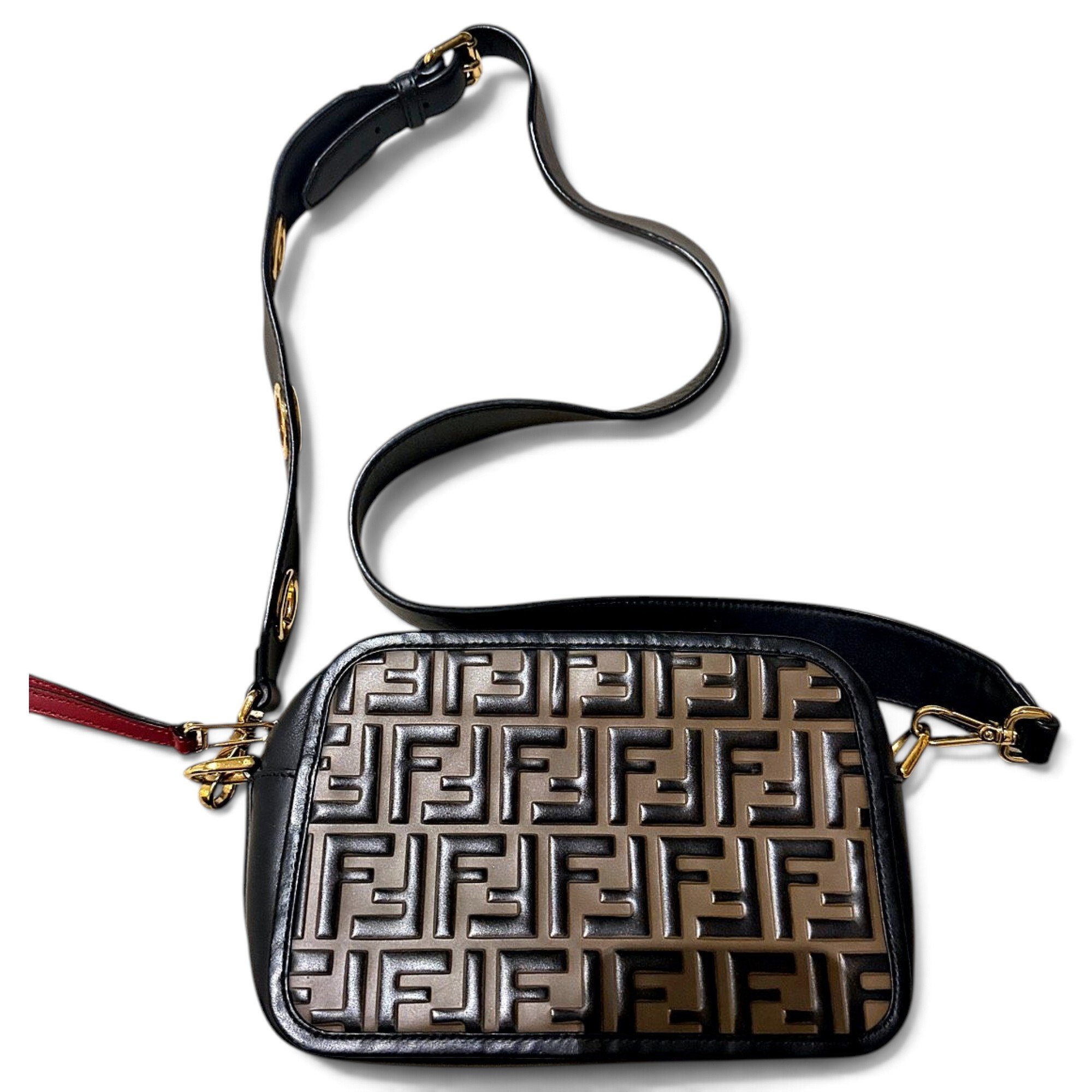 Fendi Camera case leather crossbody bag