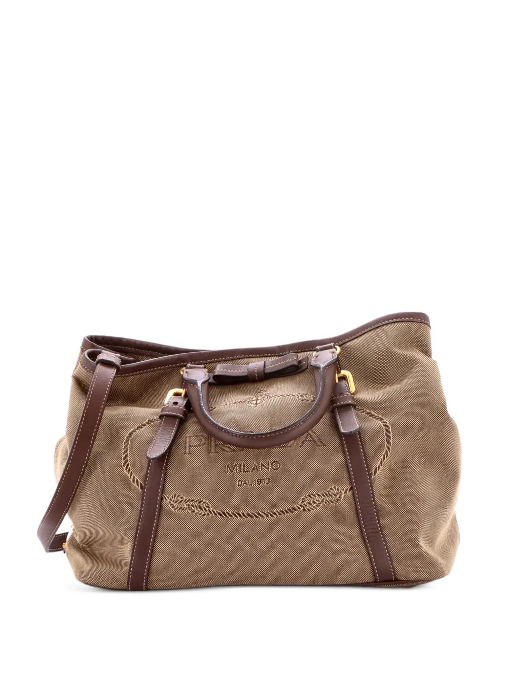 Logo Convertible Canvas with Leather Medium tote bag