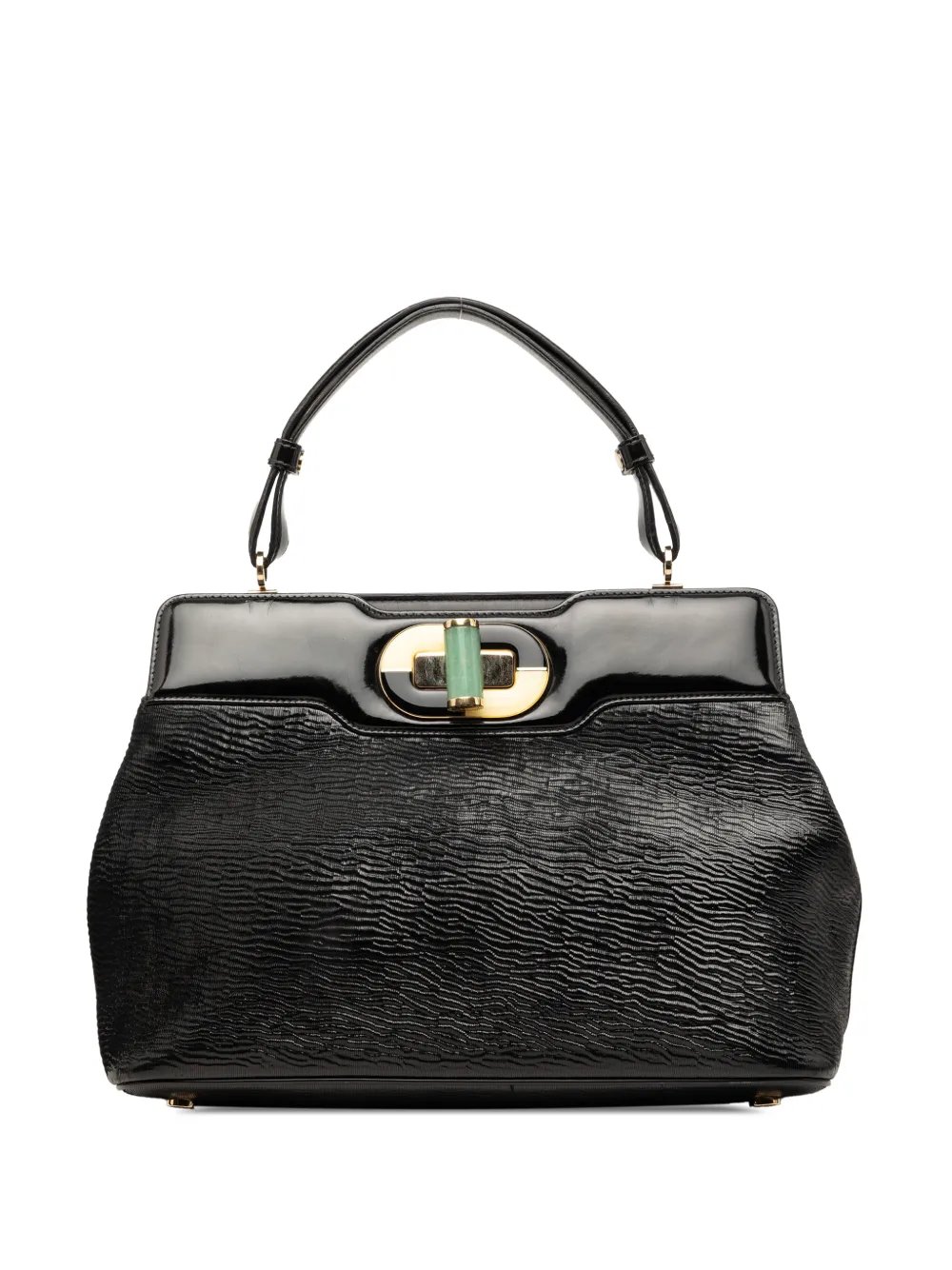 Bvlgari 2010-2012 Isabella Rossellini Wrinkled Patent Top Handle Bag satchel