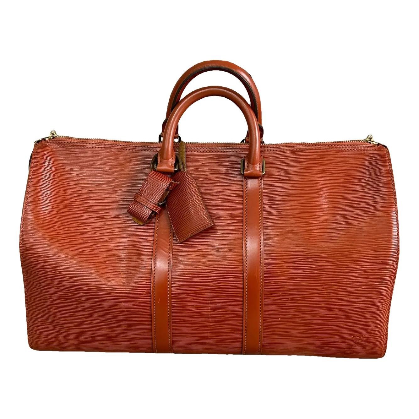 Keepall leather travel bag