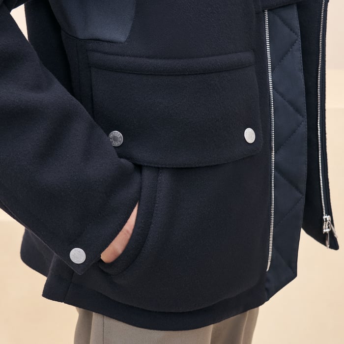 Marine Zipped Hooded Jacket