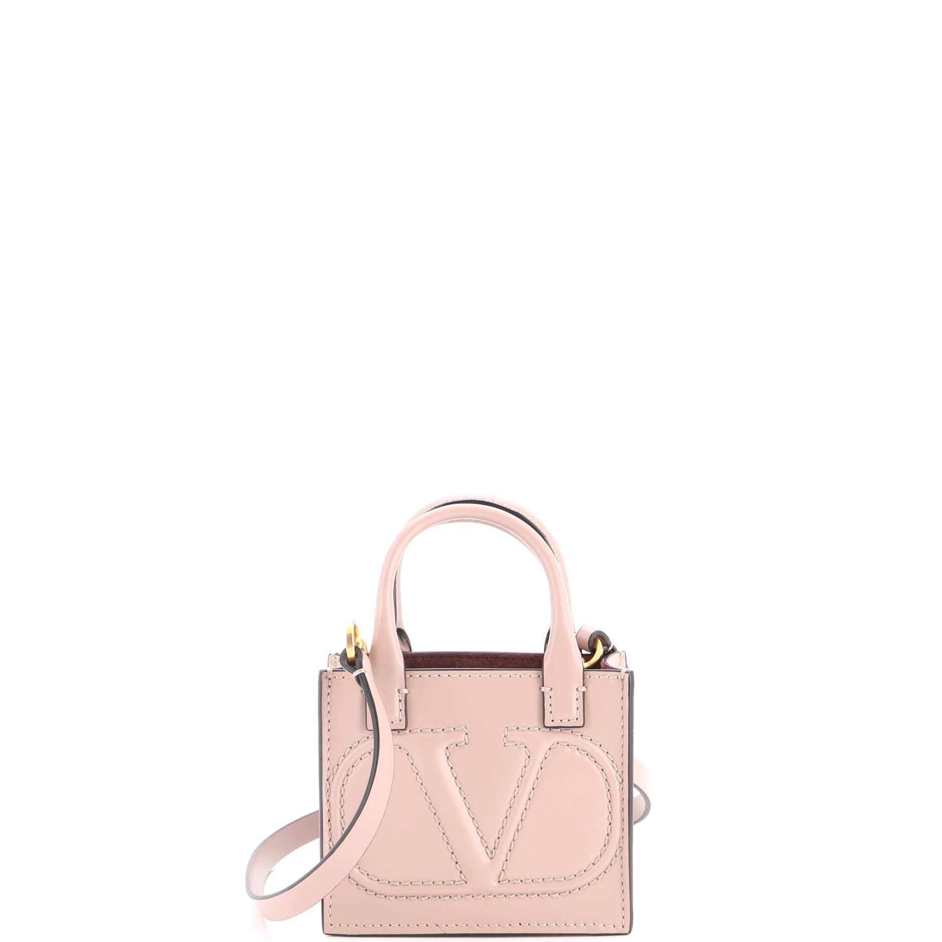VLogo Signature Pouch Tote Leather Mini