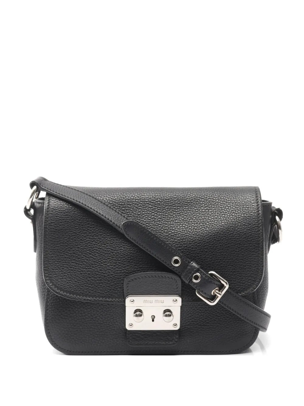 2000s grained leather shoulder bag