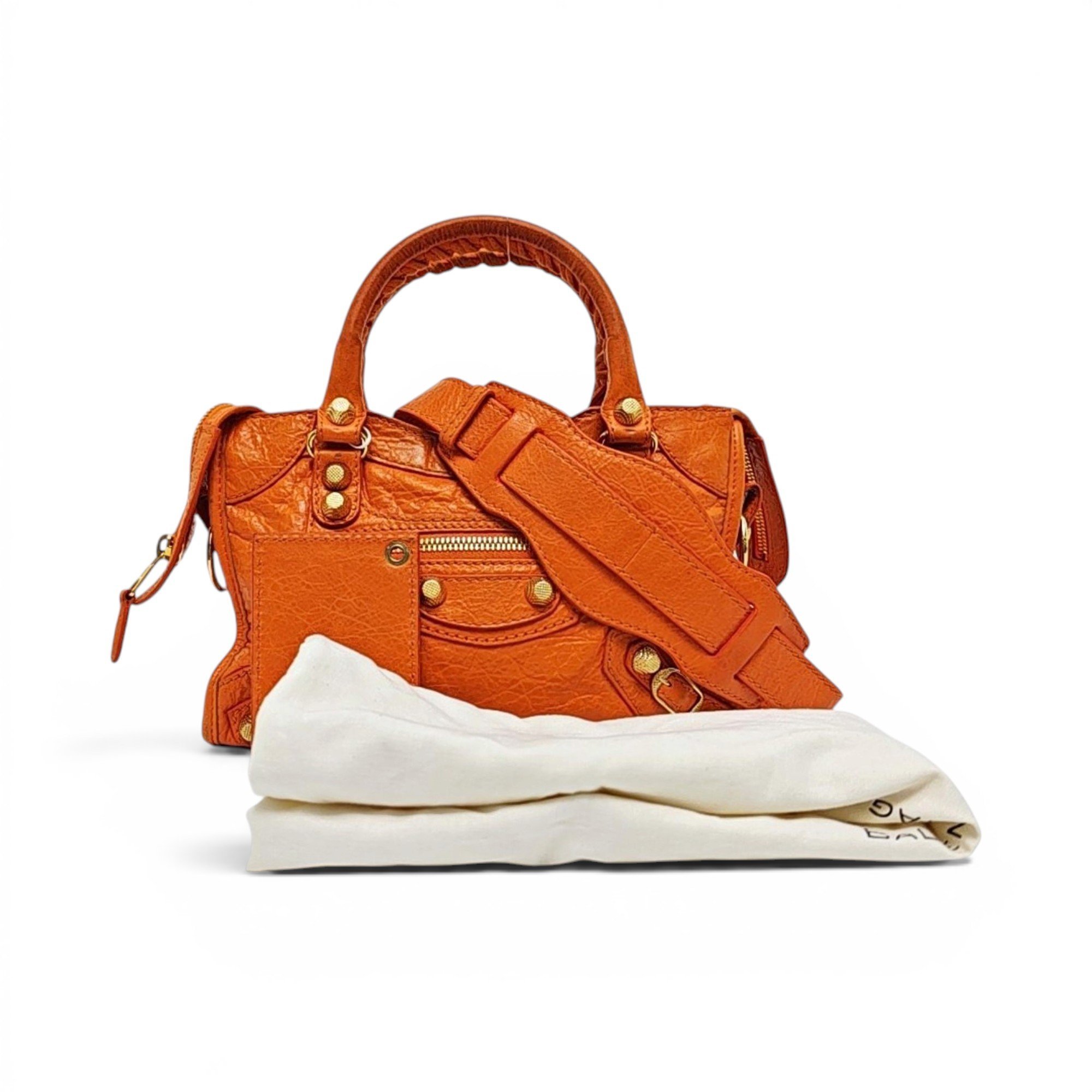 City leather handbag