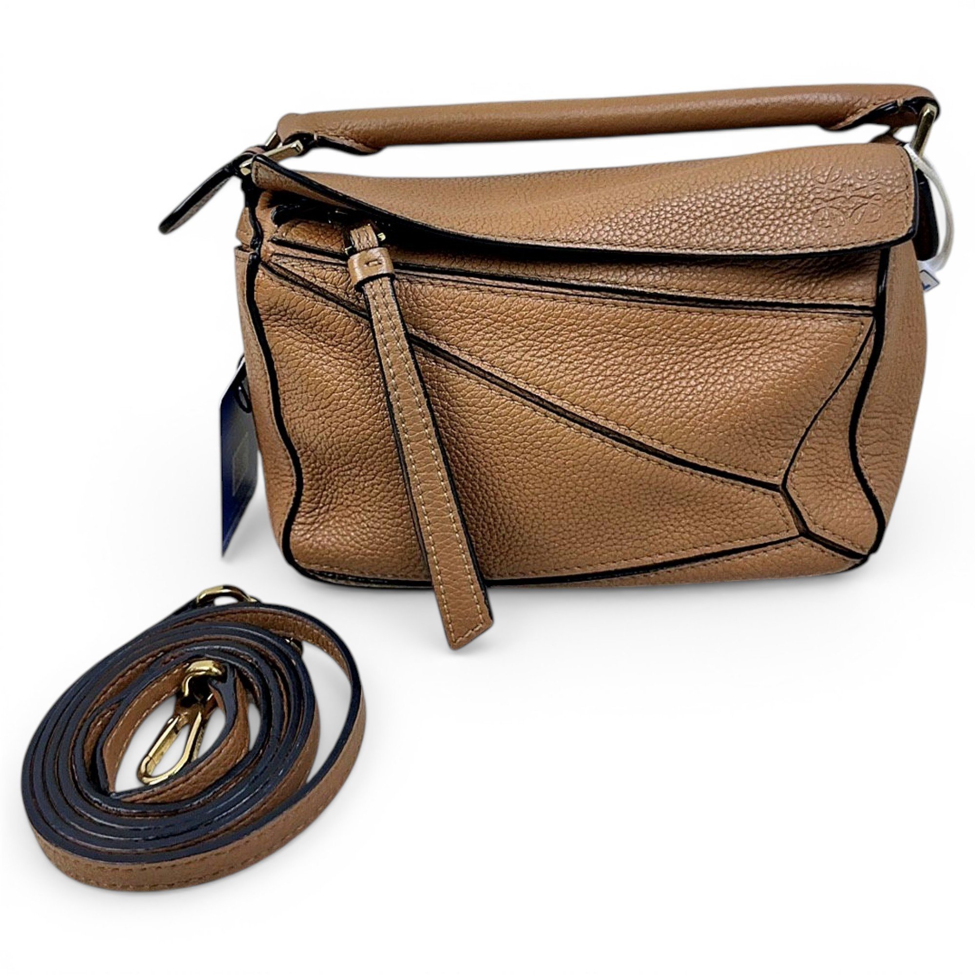 Puzzle leather handbag