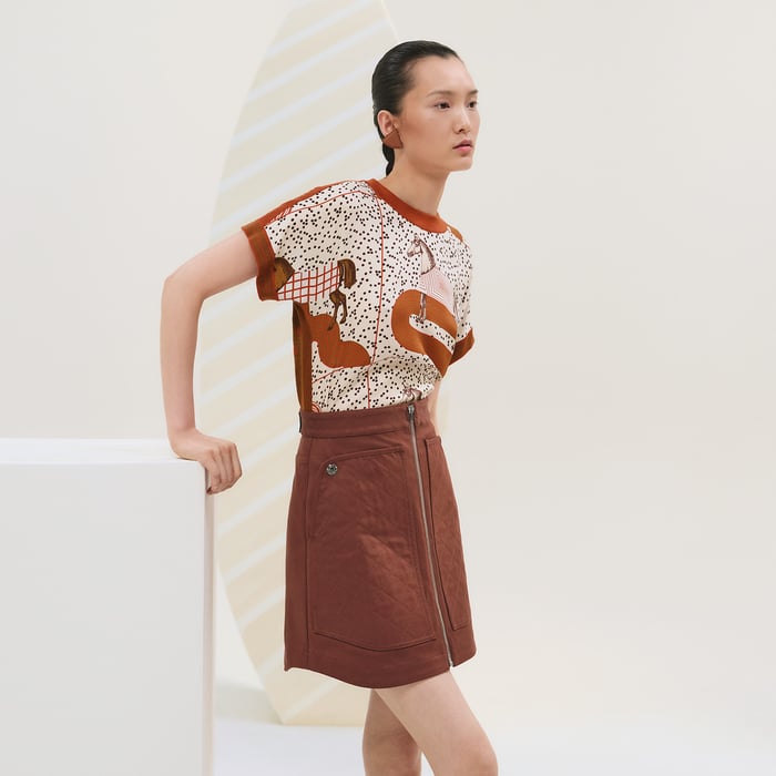 Marron Bai Miniskirt With Equestrian Details