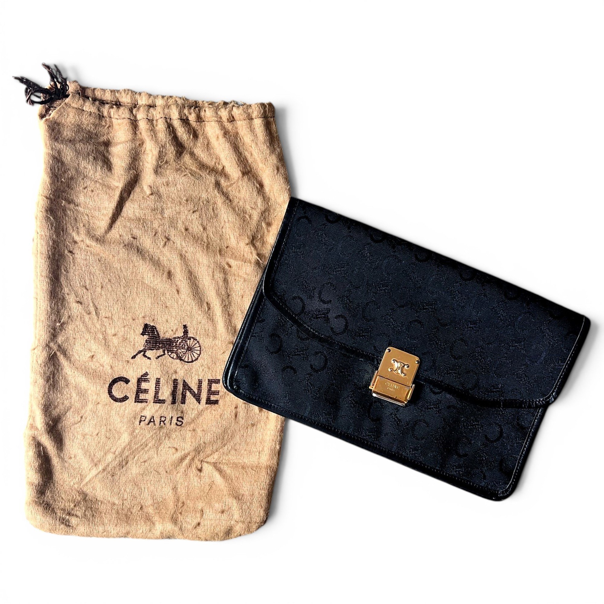 Triomphe Vintage cloth clutch bag